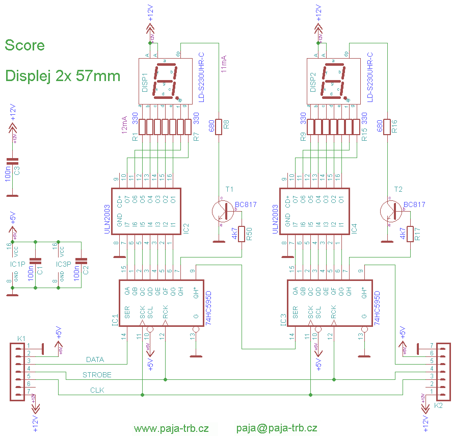 Náhled na schéma score - dipslej 2x57mm - po kliknutí se otevře detail